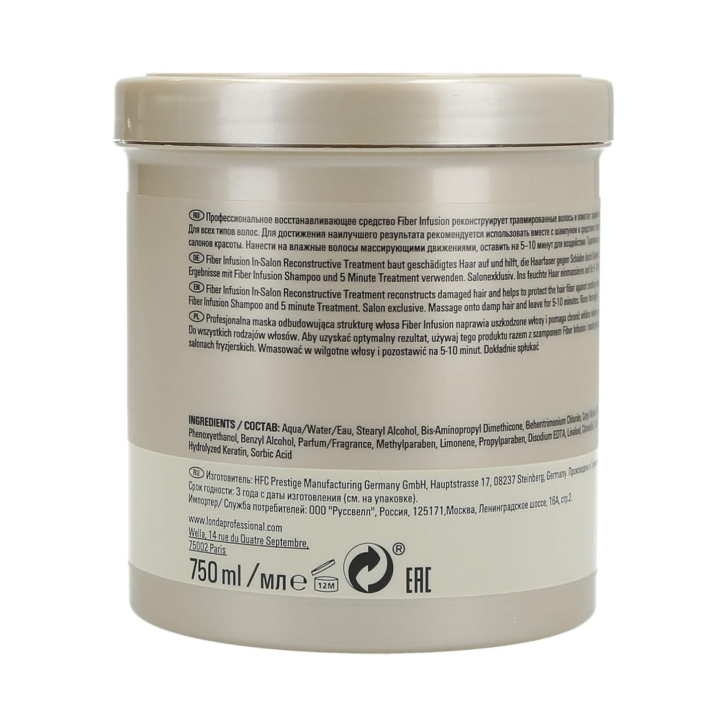 Fiberinfusionsmaske, lugtfri, 750 ml Naty Shop hårmaske