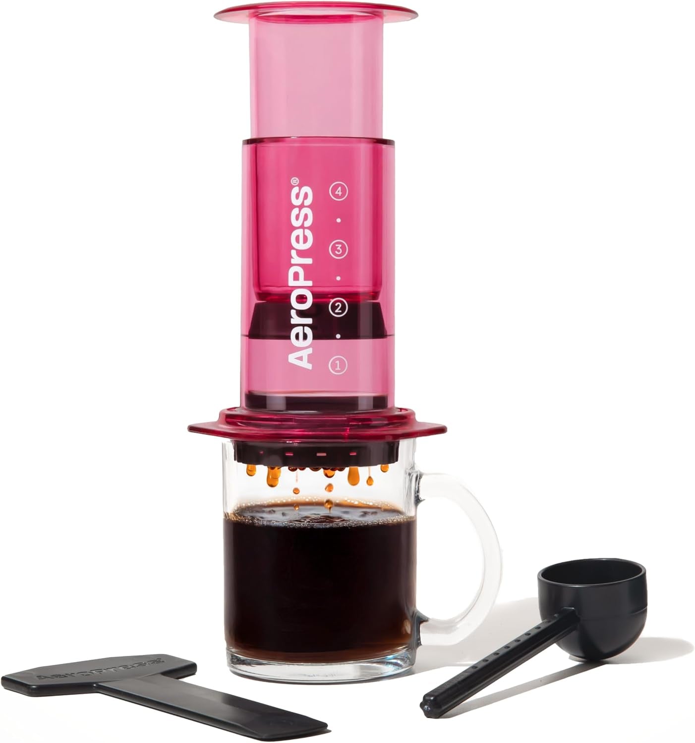 AeroPress original kaffe- og espressomaskine, bærbar barista-kaffemaskine med kammer, stempel og filtre, hurtig kaffe- og espressomaskine
