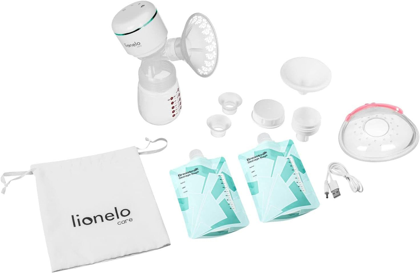 LIONELO Elektrisk modermælkspumpe LIONELO Fidi plus 180 ml, energibesparende bærbar pumpe, 9 niveauer af massage, driftstid 150 min. Tilbehør Mad og amning Bebe Naty Shop