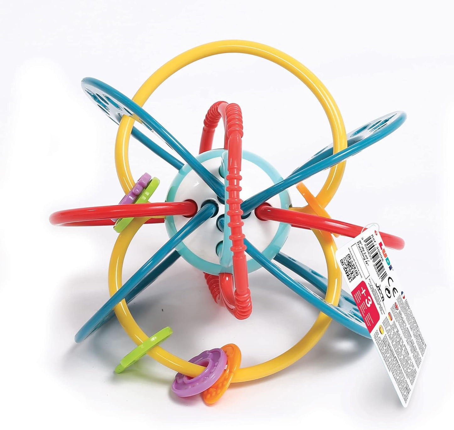 LUDI - Planet Bell - Legetøj til børn - Fra 3 måneder - Levende farver, forskellige teksturer og original form - Fremmer finmotorik og fingerfærdighed Bebe Naty Shop Toys
