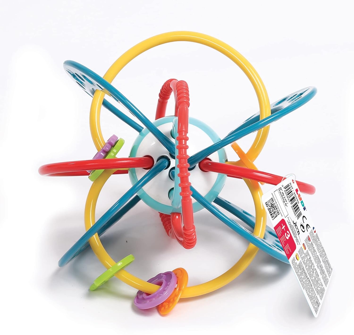 LUDI - Planet Bell - Legetøj til børn - Fra 3 måneder - Levende farver, forskellige teksturer og original form - Fremmer finmotorik og fingerfærdighed Bebe Naty Shop Toys