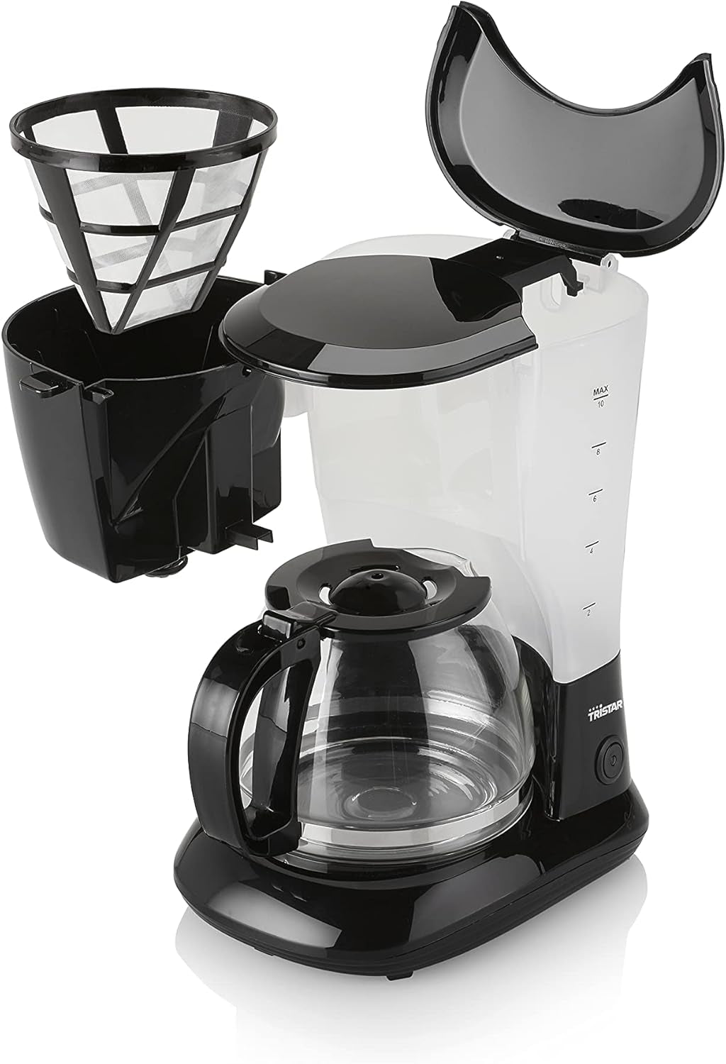 Tristar 1,25L kaffemaskine - til 10-12 kopper, også egnet til camping, CM-1245, sort