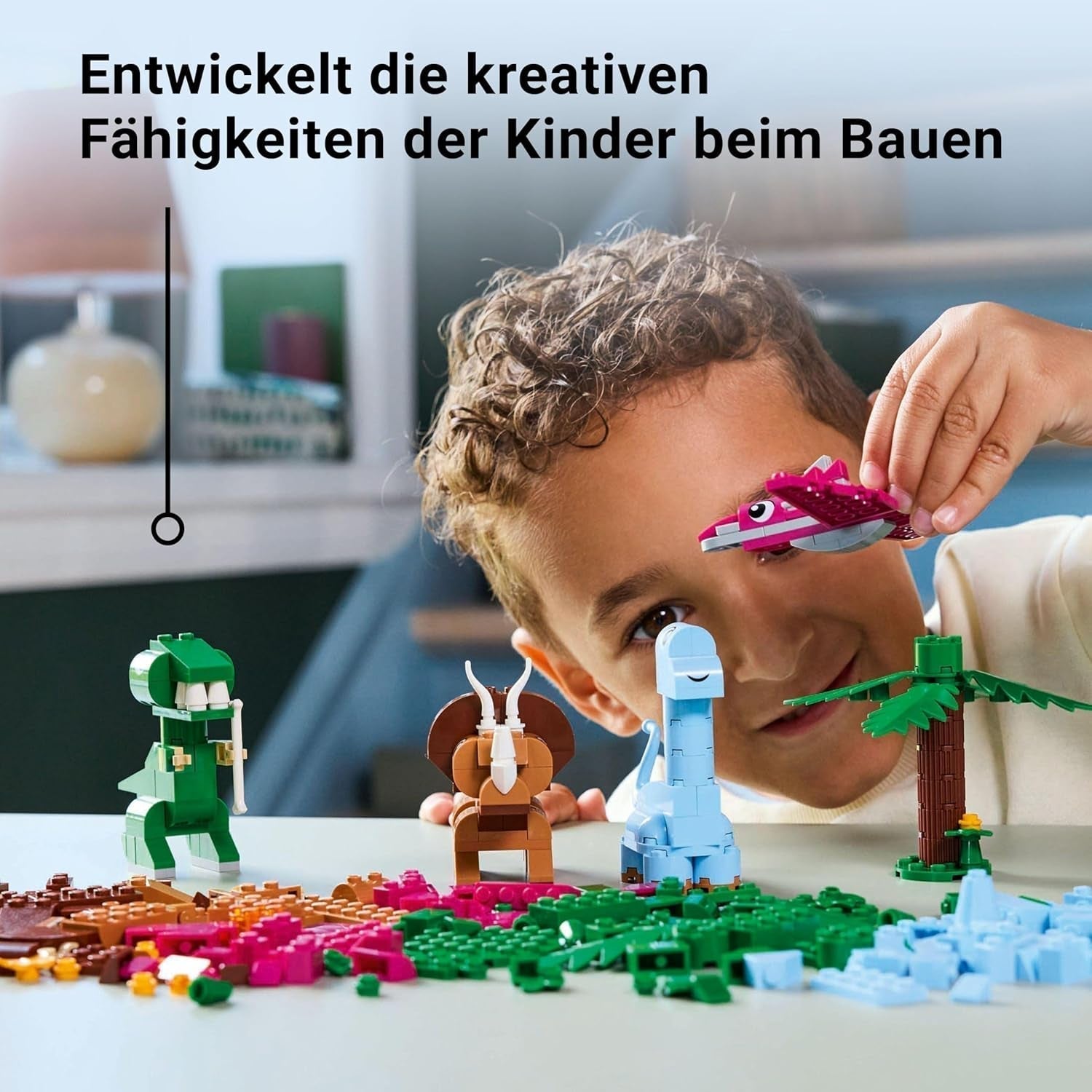 LEGO Classic Creative Dinosaurs byggesæt med dyremodeller og figurer lavet af klodser, fantasifuld legeoplevelse, gave til drenge og piger på 5 år, inklusive T.Rex og Triceratops 11041 byggesæt Besuche den LEGO-Store