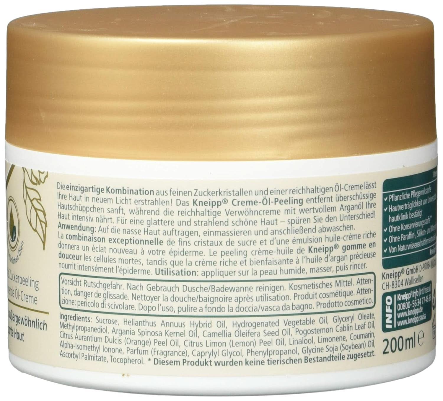 Kneipp Pampering Cream Oil Scrub, 200 ml Kosmetik og skønhed Naty Shop