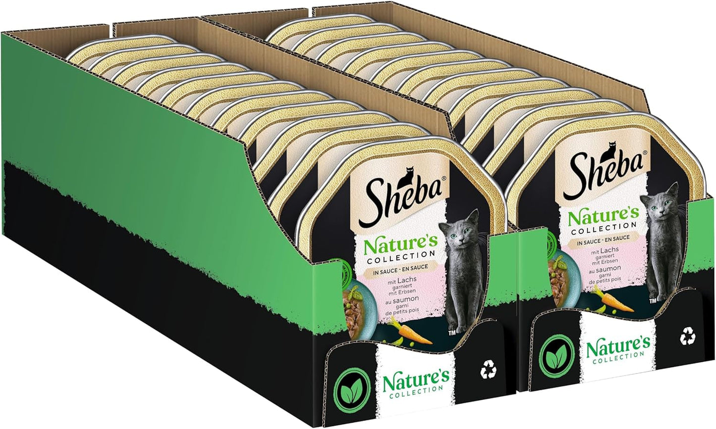 SHEBA Wet Cat Food, Nature's Collection i laksesauce, 2 x 11 x 85g