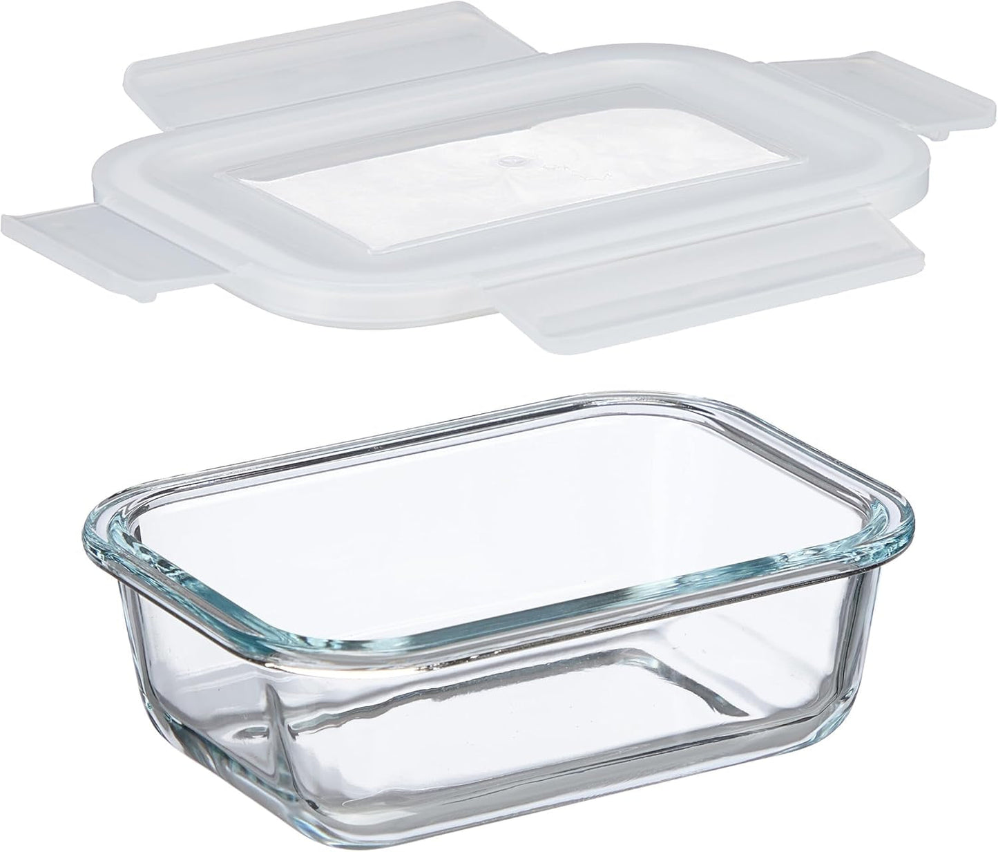 Relaxdays glasbeholdere med låg, sæt med 6, 370 ml, madopbevaringsbeholdere, plastiklåg, lufttæt, glaskrukke, klare madopbevaringskasser Naty Shop