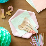 Talende borde Søde pastelservietter | Højkvalitets genanvendelige bløde engangsservietter til børn Fødselsdagsfest Baby shower Polterabend Picnic Decoupage service
