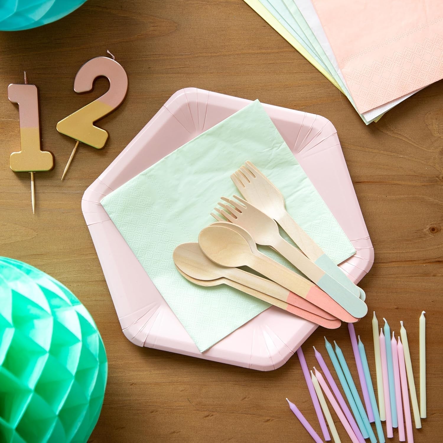 Talende borde Søde pastelservietter | Højkvalitets genanvendelige bløde engangsservietter til børn Fødselsdagsfest Baby shower Polterabend Picnic Decoupage service