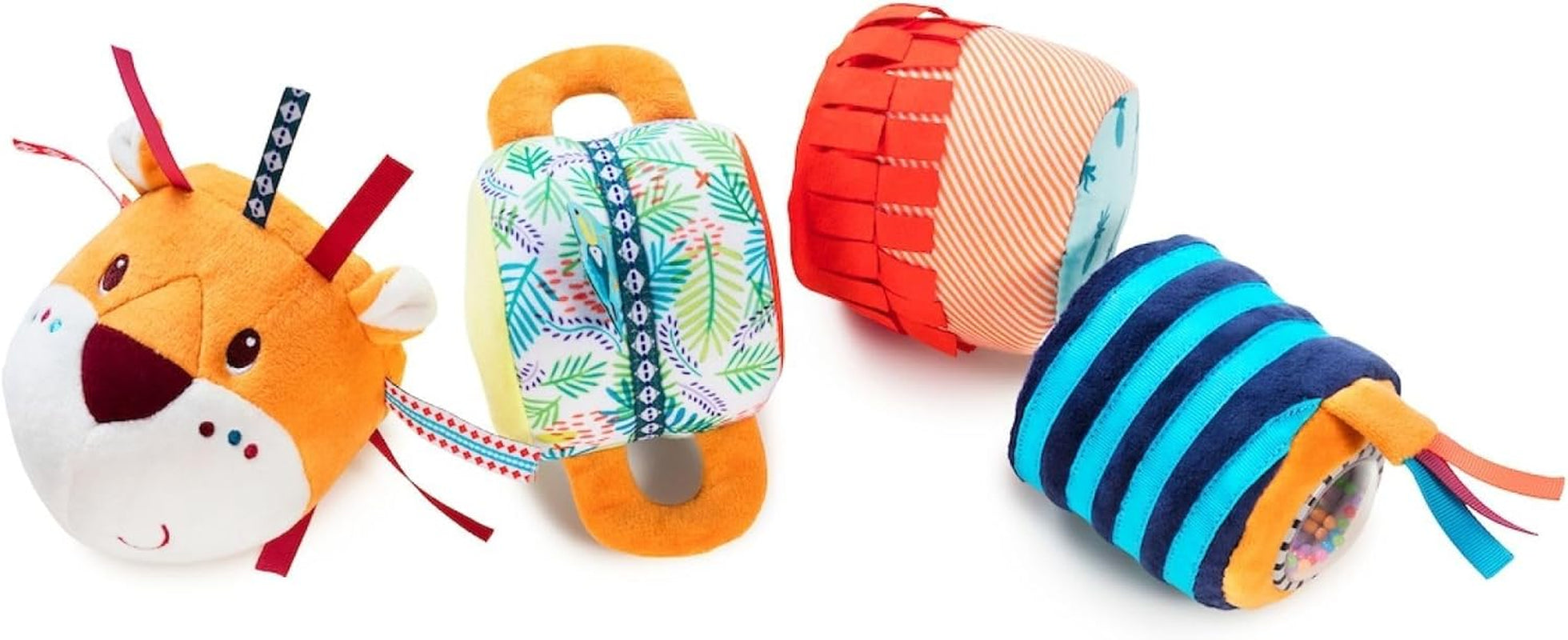 Lilliputiens - Jack Velcro lydrulle - Farverigt aktivitetslegetøj til babyer med forskellige lyde og aftagelige rangler - Fremmer lytning og motorik - Fra 6 måneder - 83064 Jucarii Bebe Naty Shop Standard titel