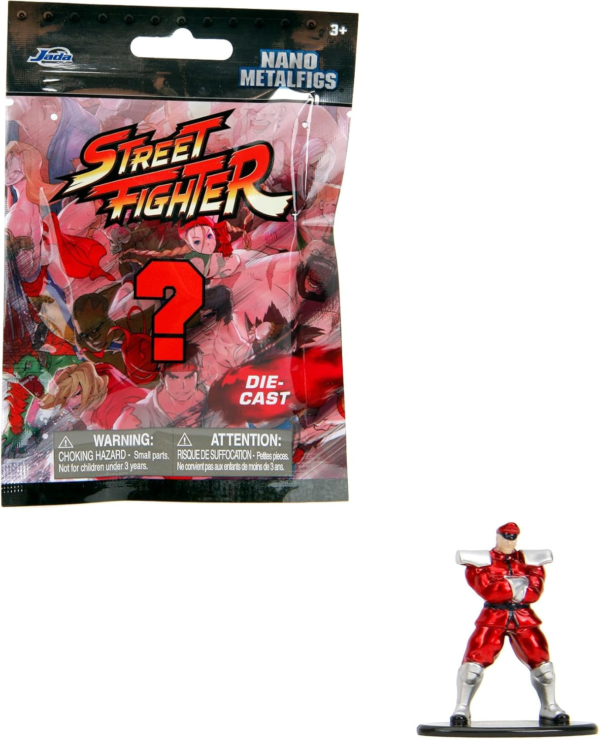 Jada Toys Street Fighter-figur (1X Mystery Figur i Blind Pack) - Detaljeret Nano-samlerfigur (4 cm), 1 af 13 Metal Street Fighter-figurer til fans og samlere i alderen 3+, Wave 1 Actionfigurer Naty Shop