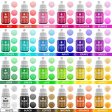 Madfarve - 24 levende madfarvestoffer til bagning, kagepynt, glasur, småkager, fondant og macarons - Flydende madfarve til sæbefremstilling og håndværk - 24 x 6 ml