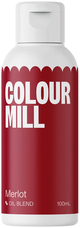 Color Mill oliebaseret madfarve, Merlot olieblanding - Madfarve til chokolade, fondant, muffins, kager, bagning, makroner - Madfarve til kagedekoration - 100 ml