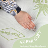 Maxxgoods ortopædisk pude Visco Gel Foam Nakkestøttepude med Aloe Vera beskyttelsesbetræk og 100 % bomuld indvendigt betræk - pude til mave, ryg og sidesove (42 cm x 70 cm x 12 cm) Cervikal ortopædiske puder Naty Shop