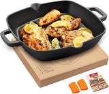 OVERMONT støbejernsgrillpande med håndtag Gryder og pander Naty Shop Square 26Cm