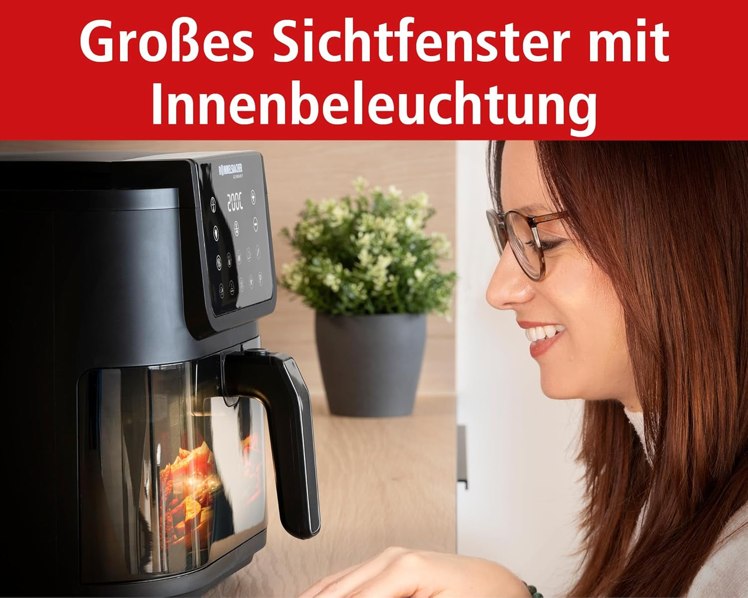 ROMMELSBACHER Varmluftfrituregryde med vindue FRH 1700, 10 programmer, lydløs Hvidevarer Naty Shop