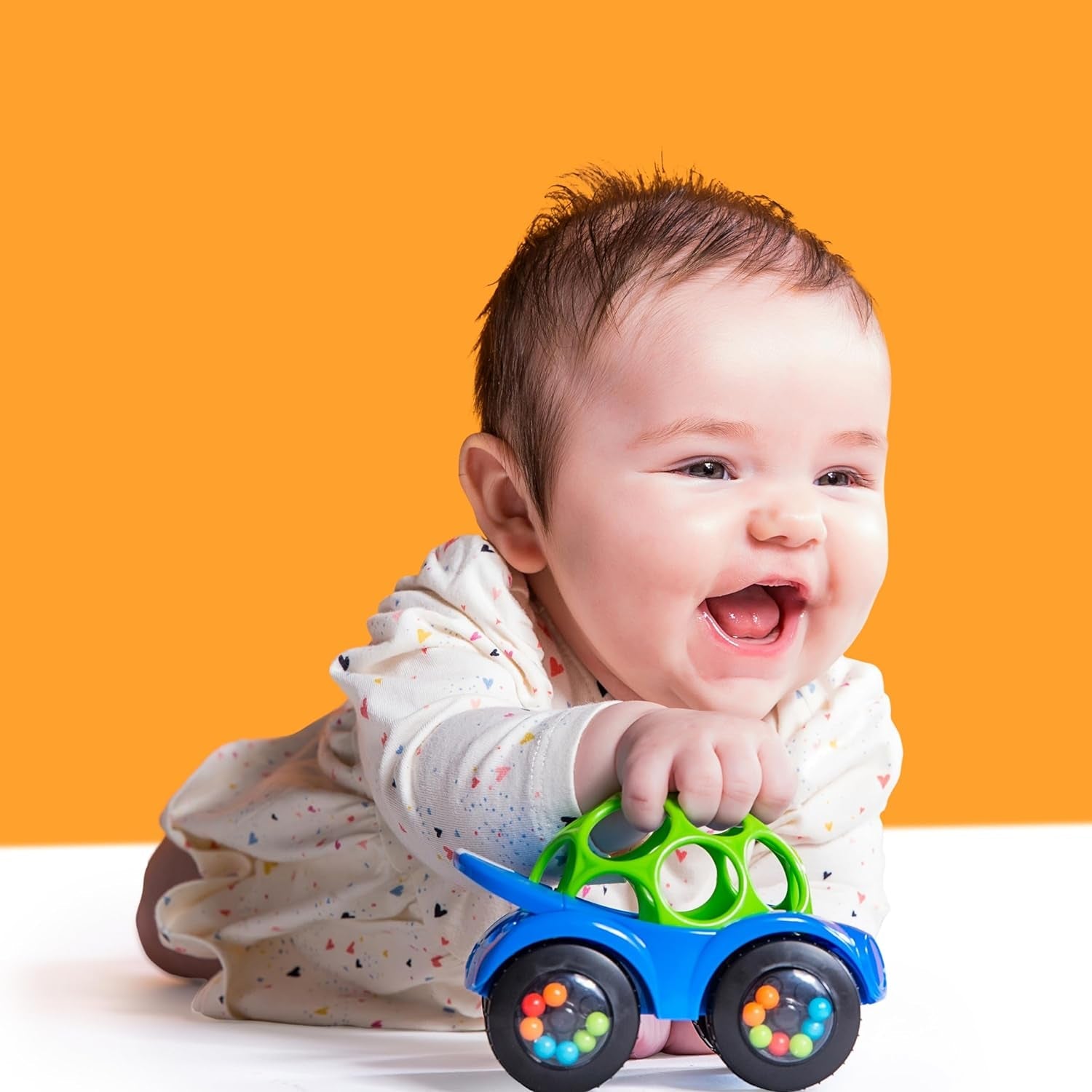 Bright Starts, Oball, Rattle Legetøjsbil, Grøn-Blå Babylegetøj Naty Shop