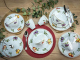 CreaTable, 16999, Flora ORCHARD-serien, 16-delt porcelænssæt til 4, kombiservice af porcelæn, tåler opvaskemaskine og mikroovn, fremstillet i Europa