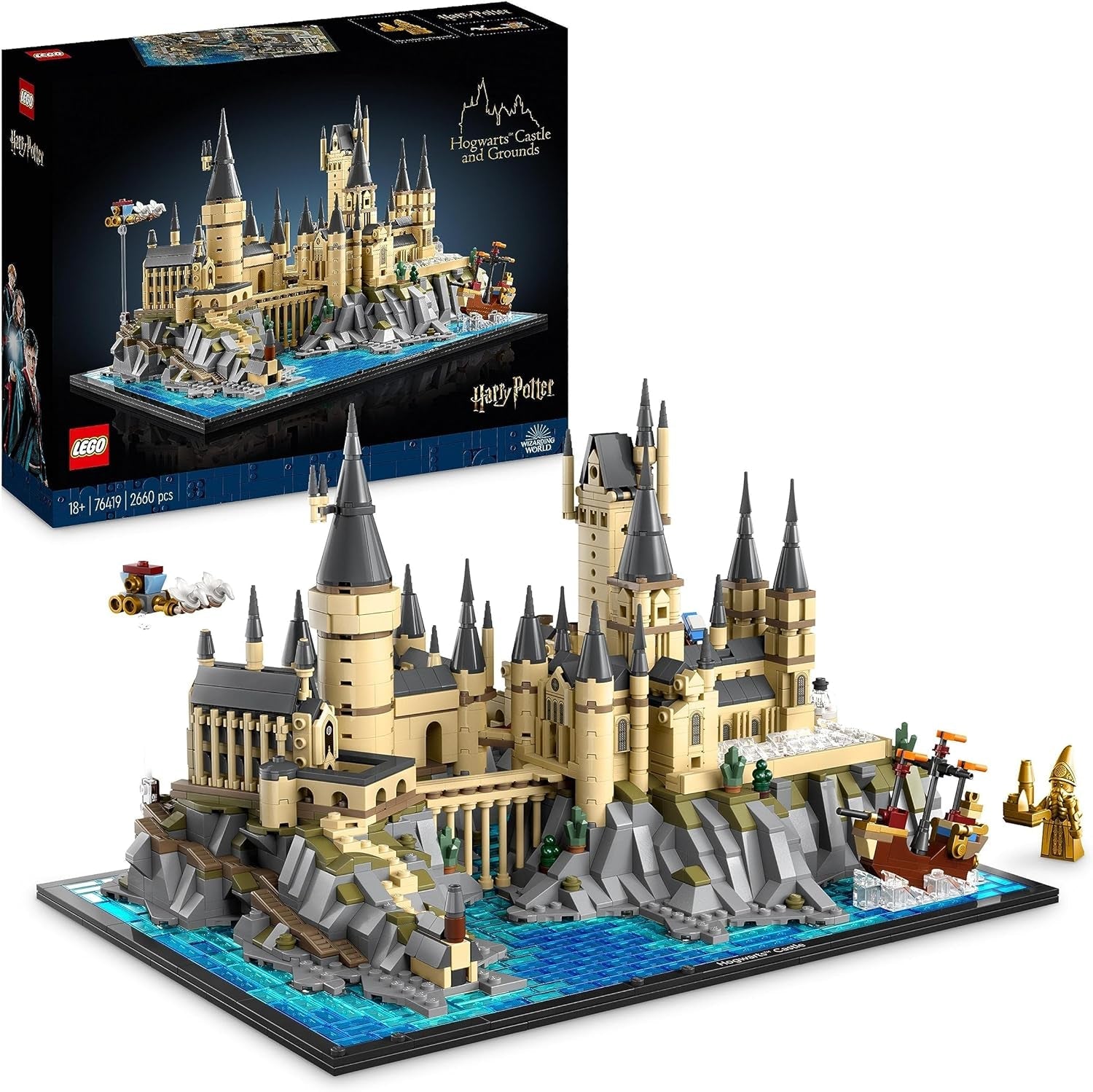 Hogwarts Castle LEGO Harry Potter med slotsvinger - voksensamlingssæt inklusive hovedtårn og astronomisk tårn, hemmeligheders kammer og arkitektminifigur - gave til kvinder - 76419 Byggesæt Besuche den LEGO-Store Single