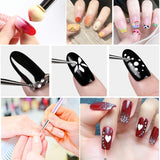 6 Stück Nagel Pinsel Set, Doppel-Ende Nageldesign Pinsel, Acryl Nail Art Pinsel Sæt Nail Art Liner Pinsel Dotting Tool Für DIY Nail Art Design (Mit 1 Schwammbürste)