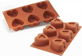 Silikomart 20.036.00.0060 SF 036, Kitchen Heart Naty Shop L (69,5 x 72 mm, dybde 39,5 mm. Volumen: 6 x 125 ml) Sf124 Passion, 6 x takkede hjerter