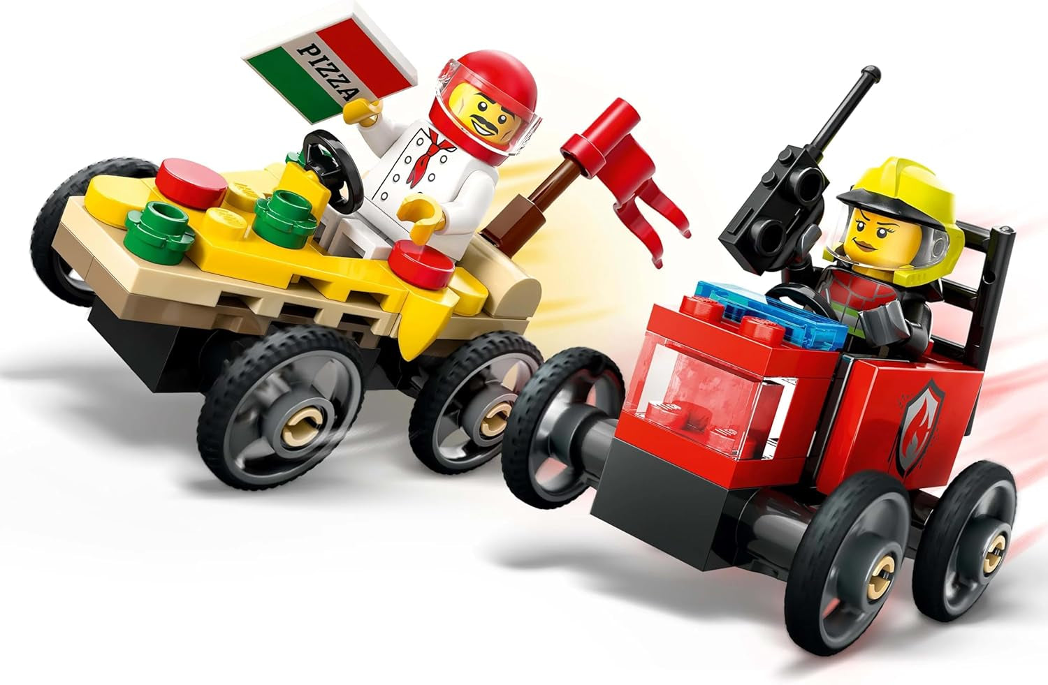 LEGO City Pizza Varevogn Vs. Pizzavogn - Sæbekasselegetøj til piger og drenge fra 5 år - Byggesæt med 2 chaufførminifigurer - Fødselsdags- og feriegave 60458 Byggesæt Besuche den LEGO-Store