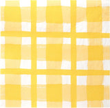 Taleborde 20 X gule Gingham engangsservietter af genbrugspapir til udendørs sommerpicnic og middage, miljøvenlige til fødselsdagsfester, påske, bryllupper, grill, 3 lag 33 cm