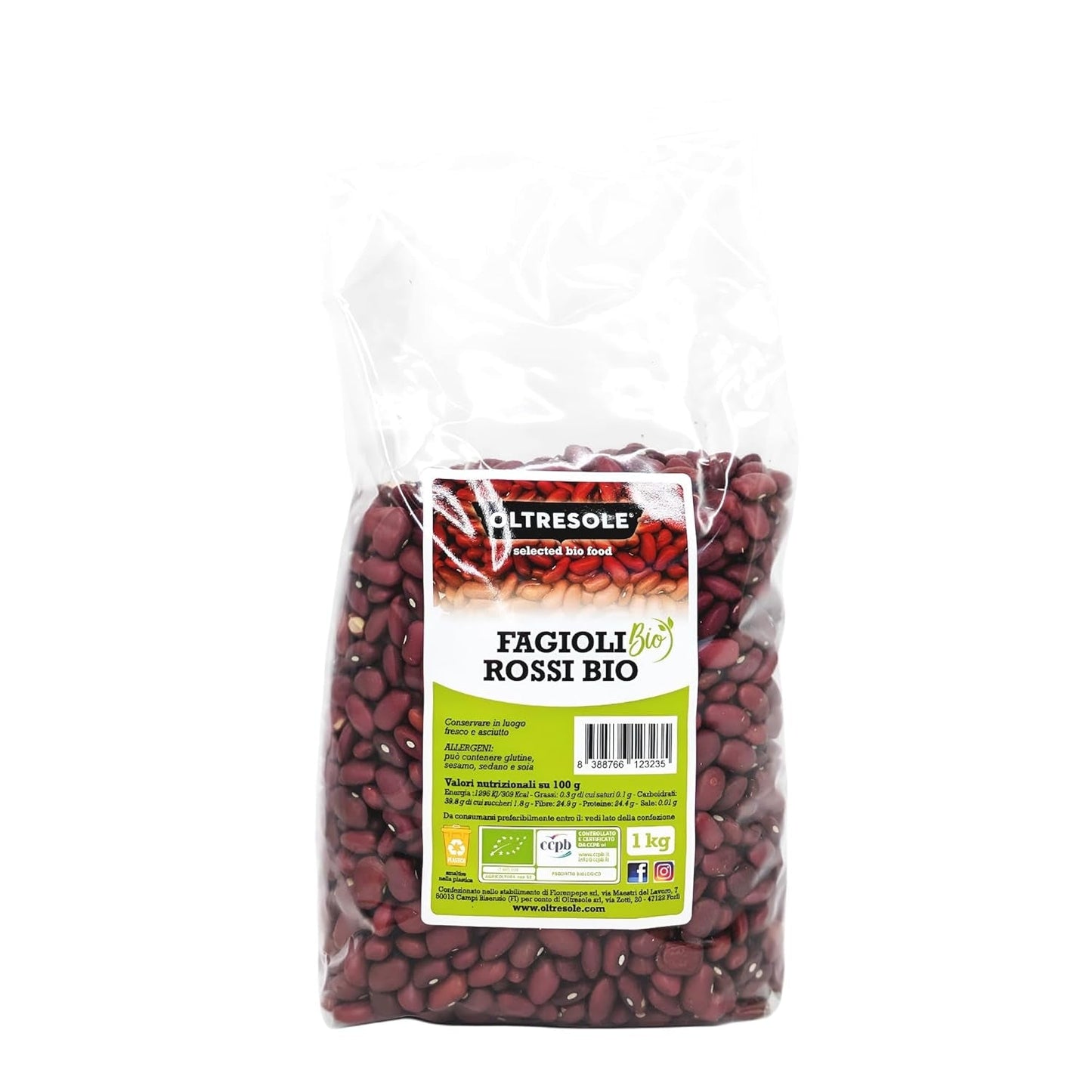 Økologiske røde bønner 1 kg, tørrede økologiske bælgfrugter fra kontrollerede afgrøder, rig på protein og mineraler, ideel til kaloriefattige, veganske og vegetariske diæter