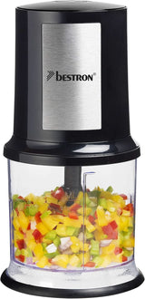 Bestron Elektrischer Multi-Zerkleinerer, Universalzerkleinerer Mit Zwei Schneidemessern & 500Ml Kapazität, Große Pulstaste, 400 Watt, Farbe: Kupfer Kitchen Naty Shop Schwarz/Silber