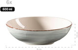 MÄSER 931875 Bel Tempo II porcelænssæt til 6 med moderne vintagelook, 18-delt bordservice, håndmalet keramikstel, stentøj, røgblå