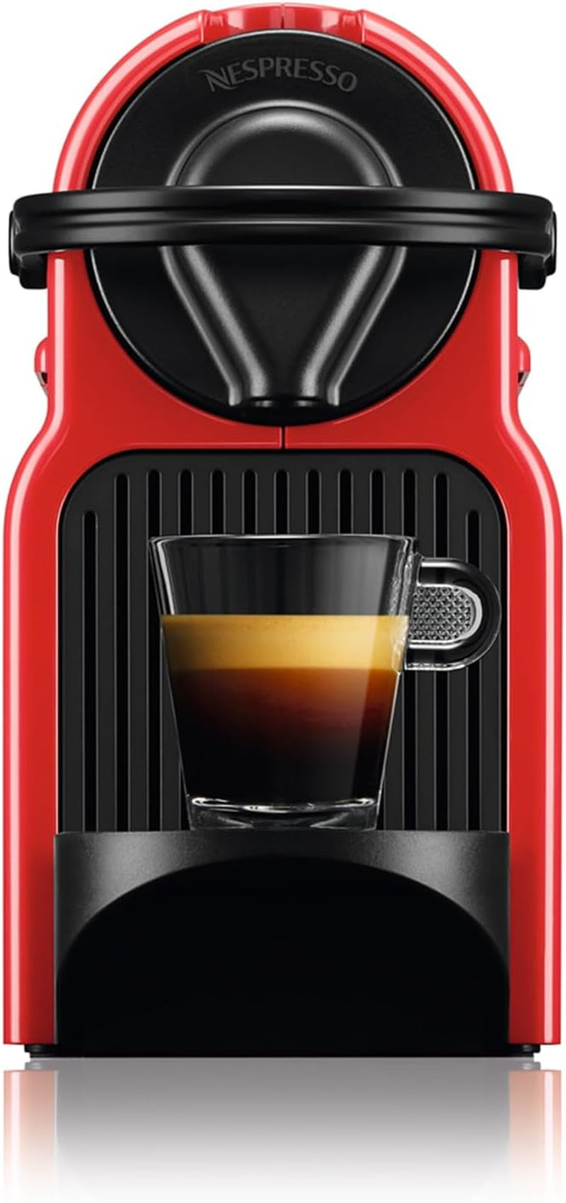 Krups Nespresso Inissia espressomaskine - Kompakt espressomaskine til kaffekapsler, 19 bar tryk, hurtig opvarmning på 25 sekunder, energibesparende funktion, 0,7 l vandtank, rød, model YY5506FD