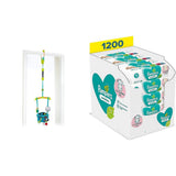 Bright Starts Deluxe dørlåsesæt med sikker og stabil dørrammeklemme og Pampers Sensitive babyservietter, 1200 servietter (15 x 80)