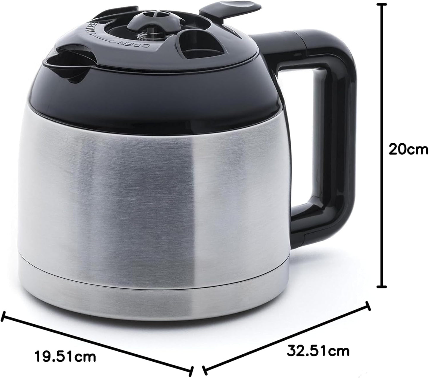 SYBF-CM025 Varm kaffemaskine, rustfrit stål, 1,2 liter, rustfrit stål