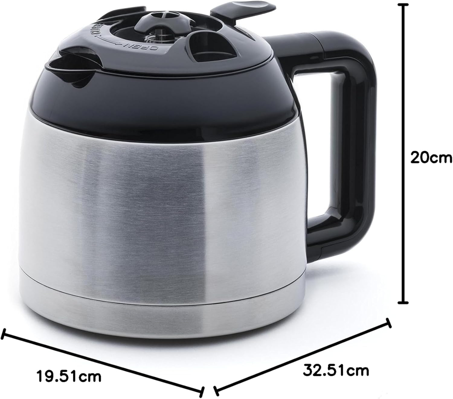 SYBF-CM025 Varm kaffemaskine, rustfrit stål, 1,2 liter, rustfrit stål