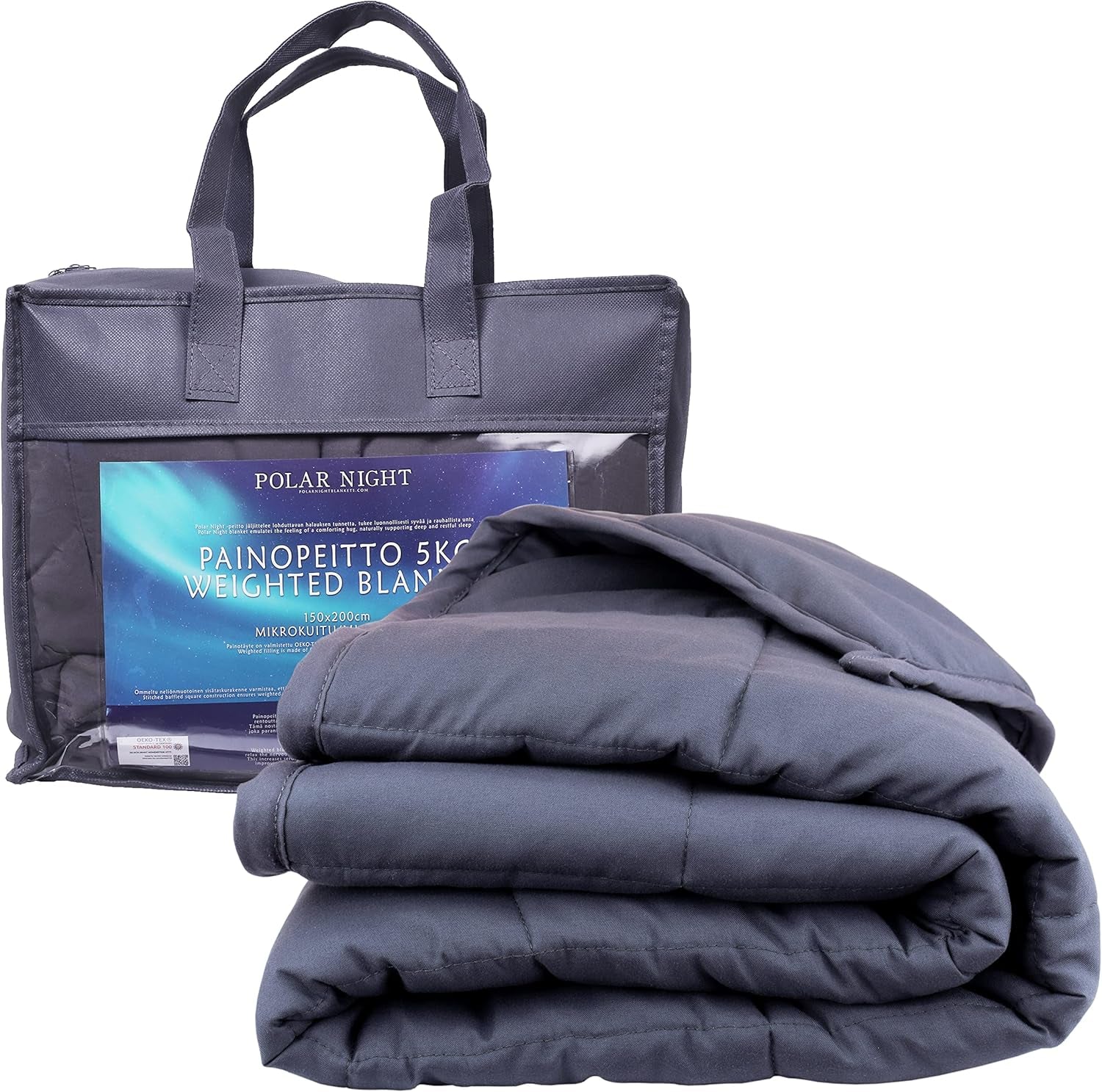 Polar Night vægtet tæppe til voksne 150 X 200 Cm, 9 Kg - Vægtet tæppe til dyb søvn, tungt tæppe, terapitæppe lavet af 100% mikrofiber, afslappende tæppe Oeko-Tex® 100 Comforter Standard senge og tæpper Polar Night 150 X 200 Kilogram 9.