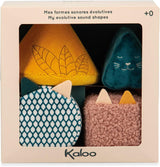 KALOO - Stimuli - 4 evolutionære former med lyde - Produkter til børn - Stableleg - Høre- og gribefærdigheder - Fra fødslen, K227002 Babylegetøj Naty Shop
