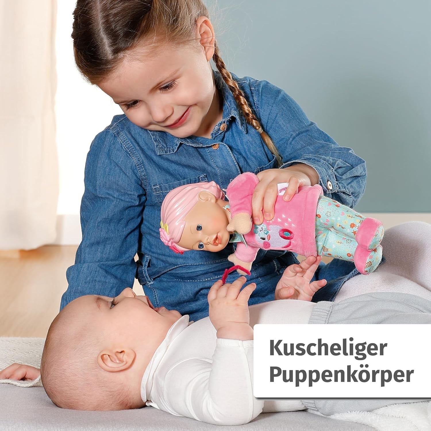 BABY født til babyer Gebyr Blød kropsdukke med fingerlommer i armene 26 cm høj hånddukke 834695 Zapf Creation