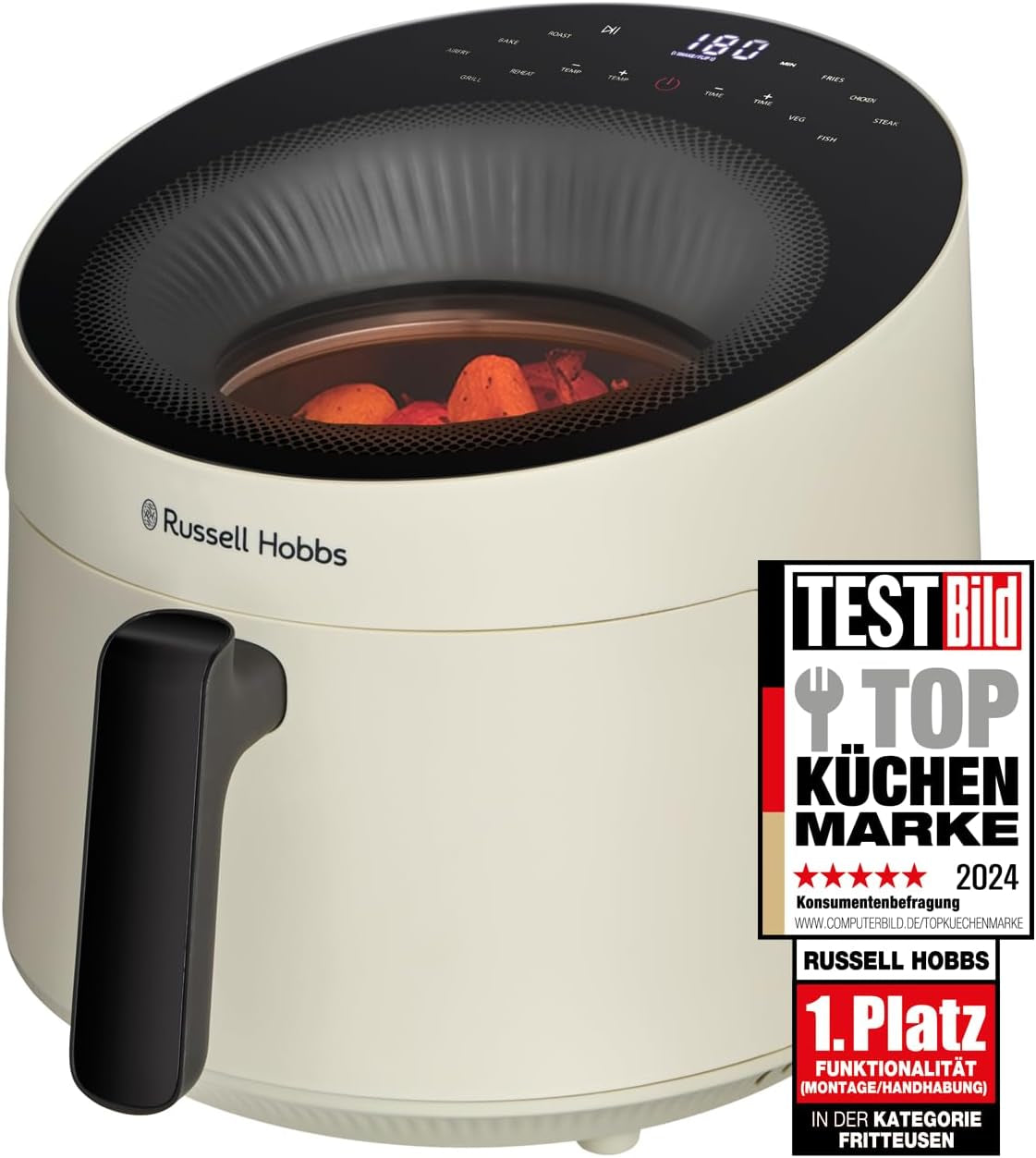 Russell Hobbs Airfryer, 5 liter, 10 programmer, visningsvindue Hvidevarer Naty Shop Cream