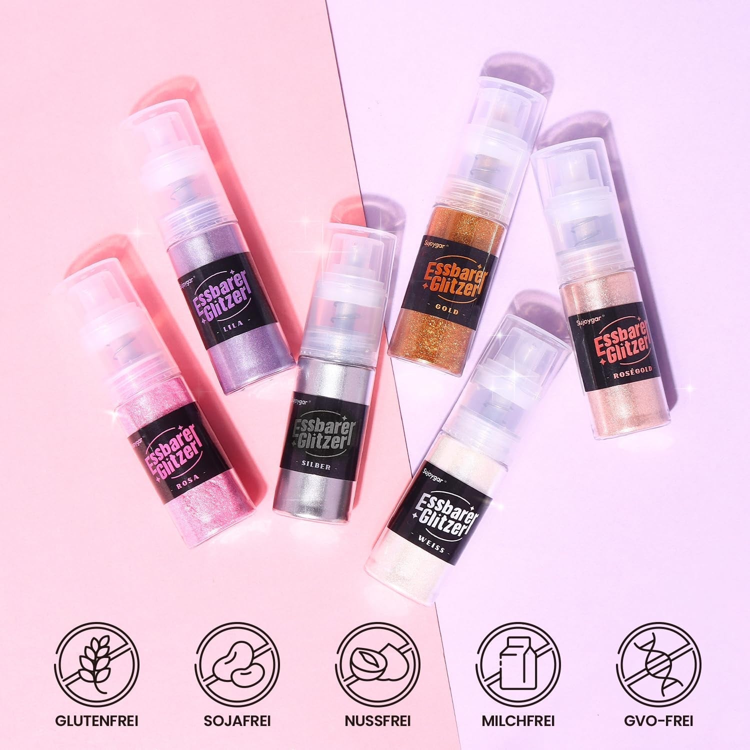 Spiselig glitter - 10G, Rose Gold Drink Glitter, Spiselig Glitter Pulver, Madfarvepulver, Guld Pulver, Metallisk Glitter Pulver, Glitter Spray til Cocktails, Chokolade, Kager, Fondant
