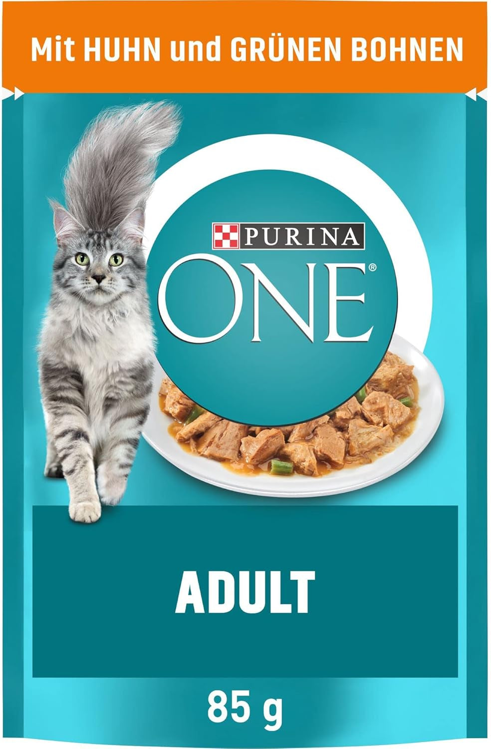 PURINA ONE Våd kattefoder til voksne, møre stykker i kyllingesauce, pakke med 26 stk (26 x 85 g)
