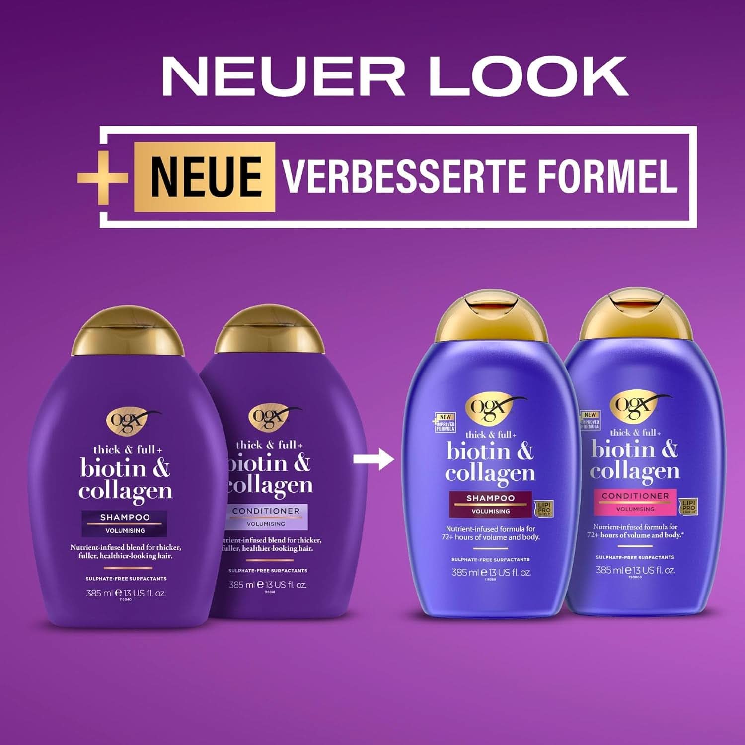 OGX Biotin og kollagen shampoo, 385 ml Brusebad og bad Naty Shop