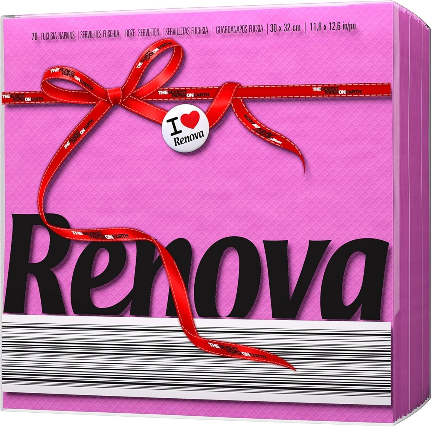 Renova Red Label Fuchsia Papirservietter - 70 servietter