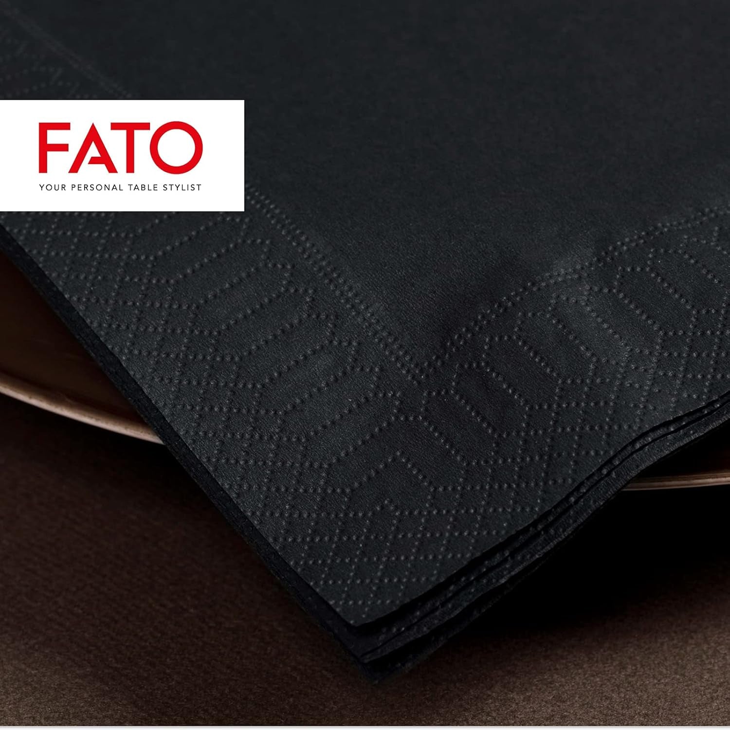 - Engangspapirservietter, ideelle til forretter og cocktails, pakke med 100 servietter, størrelse 24X24, 4-fold, 2-lags, sort farve, 100% rent cellulosepapir, Fsc-certificeret