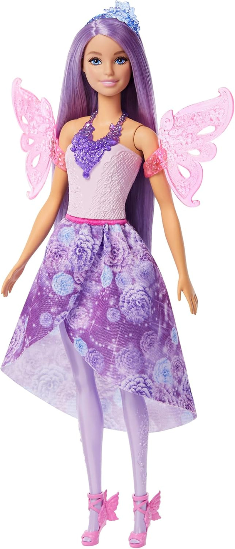 Barbie Doll 3-i-1 legesæt med 8 tilbehør, inklusive havfruehale, fevinger, kongelige halskæder, sko og mere til 10+ forskellige udseender, JCP74