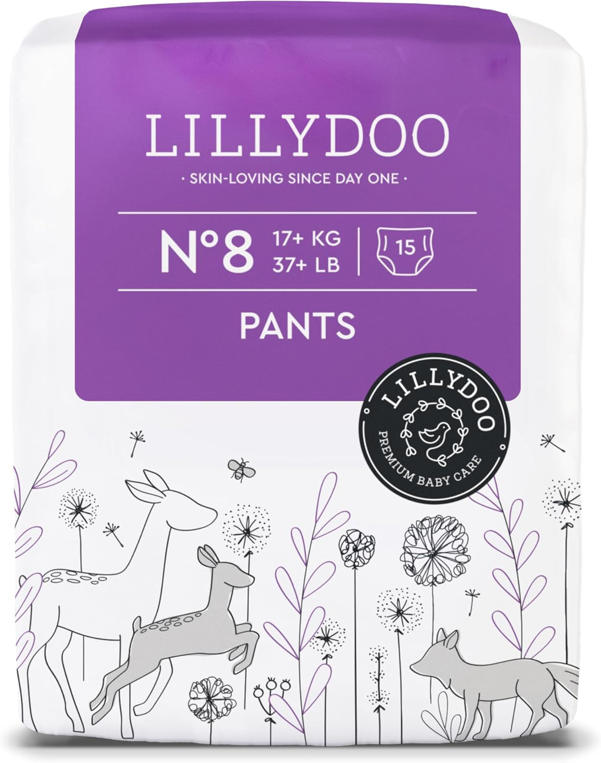 LILLYDOO Hudvenlige Bukser Størrelse 5 (12-17 kg) Månedlig æske (105 stk.)