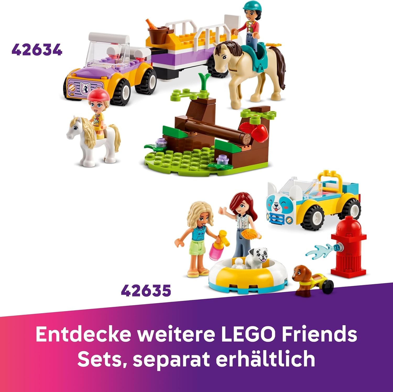 LEGO Friends Heartlake City isvogn Lad som om Legesæt 2 figurer og en kanin Byggesæt 4 år gamle piger Legetøjsfigur Minifigur Byggelegetøj 42644 Byggesæt Besuche den LEGO-Store