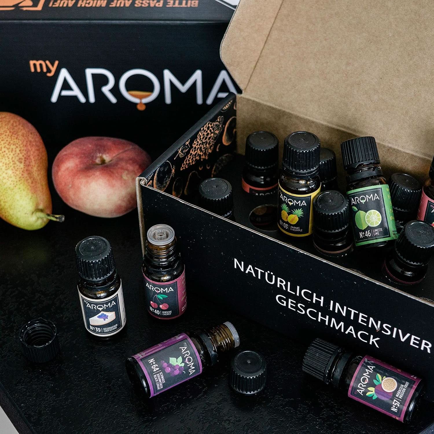 Myaroma | Sæt: Forest & Meadow - Ren naturlig smag med frugtsmag og frugtsmag (5 x 10 ml) | Sukkerfri og usødet Naty Shop sødemidler