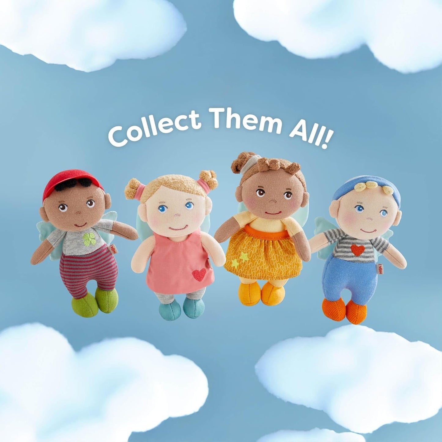 HABA Guardian Angel Lore - Fluffy tekstildukke (15 cm), perfekt velkomstgave til babyer og småbørn - Vaskes ved 30 °C - 2011870001