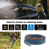 Fiskars S Haveslange, Serie X, Vandslange til manuel vanding, 13 mm (1/2"), Længde: 15m, Universalforbindelse, UV-beskyttelse, Frostbeskyttelse, Vridsikker, Blå, 1076044