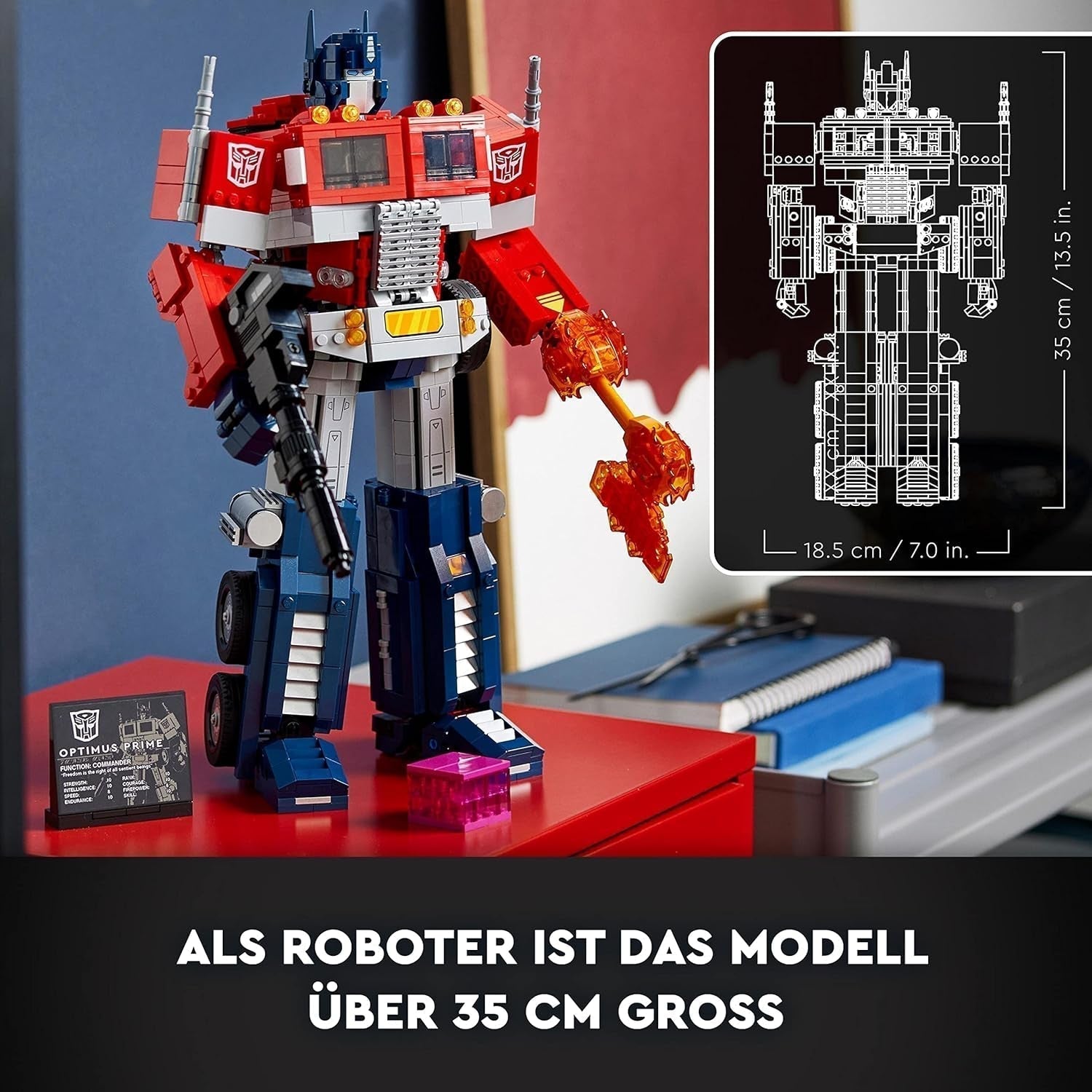 LEGO 10302 Ikoner Optimus Prime Sæt, 2-i-1 robotfigur- og modellastbil, Transformers Legetøjsmodelsæt til voksne, fødselsdags- eller julegave til mænd, kvinder, hende og ham byggesæt Besuche den LEGO-Store
