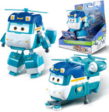 Super Wings 5" Transforming Characters 2-Pack Transforming Supercharged Jett + Tino Transformer Legetøj til drenge og piger i alderen 3+ Røde actionfigurer Naty Shop Glitter